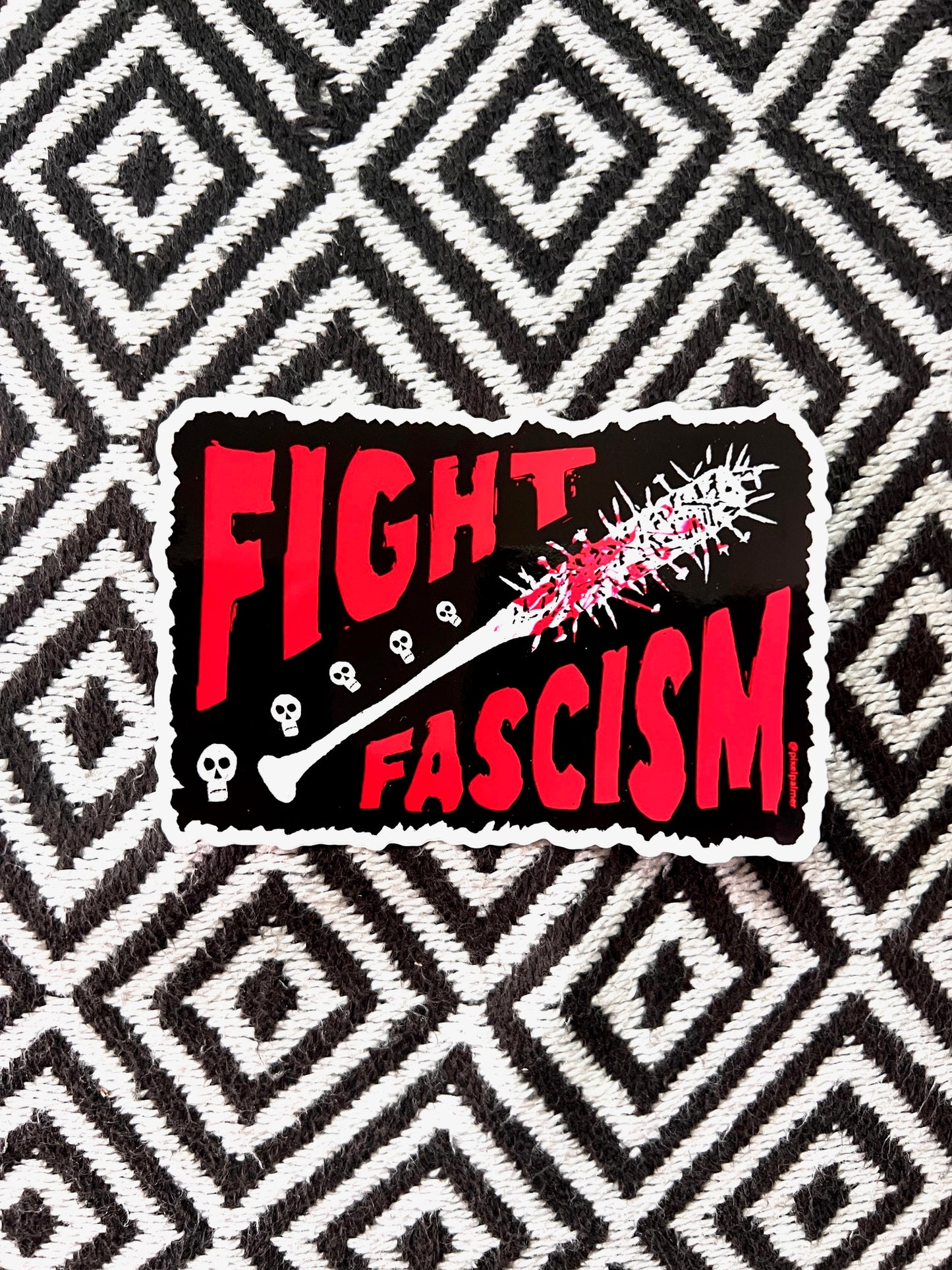 FIGHT FASCISM - glossy vinyl sticker from Pixel Palmer