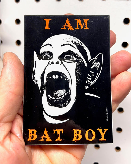 BAT BOY (I AM) - glossy vinyl sticker Halloween horror spooky
