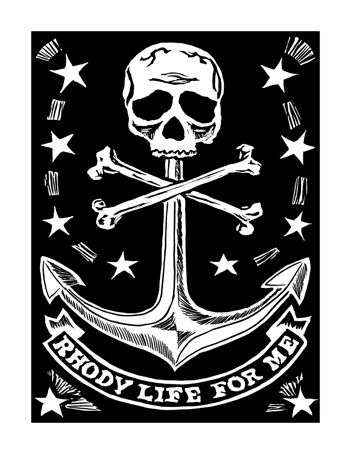Rhody Life For Me / Pirate Flag / Rhode Island (8.5 x 11") color print