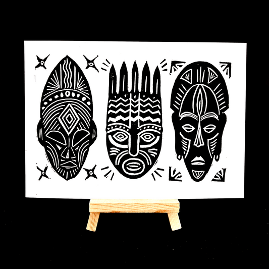 African Masks - triptych - Arts & Crafts