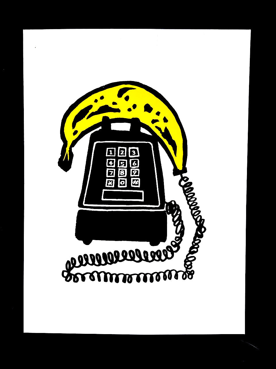 Banana Phone Push Button - Screen Print - Arts & Crafts
