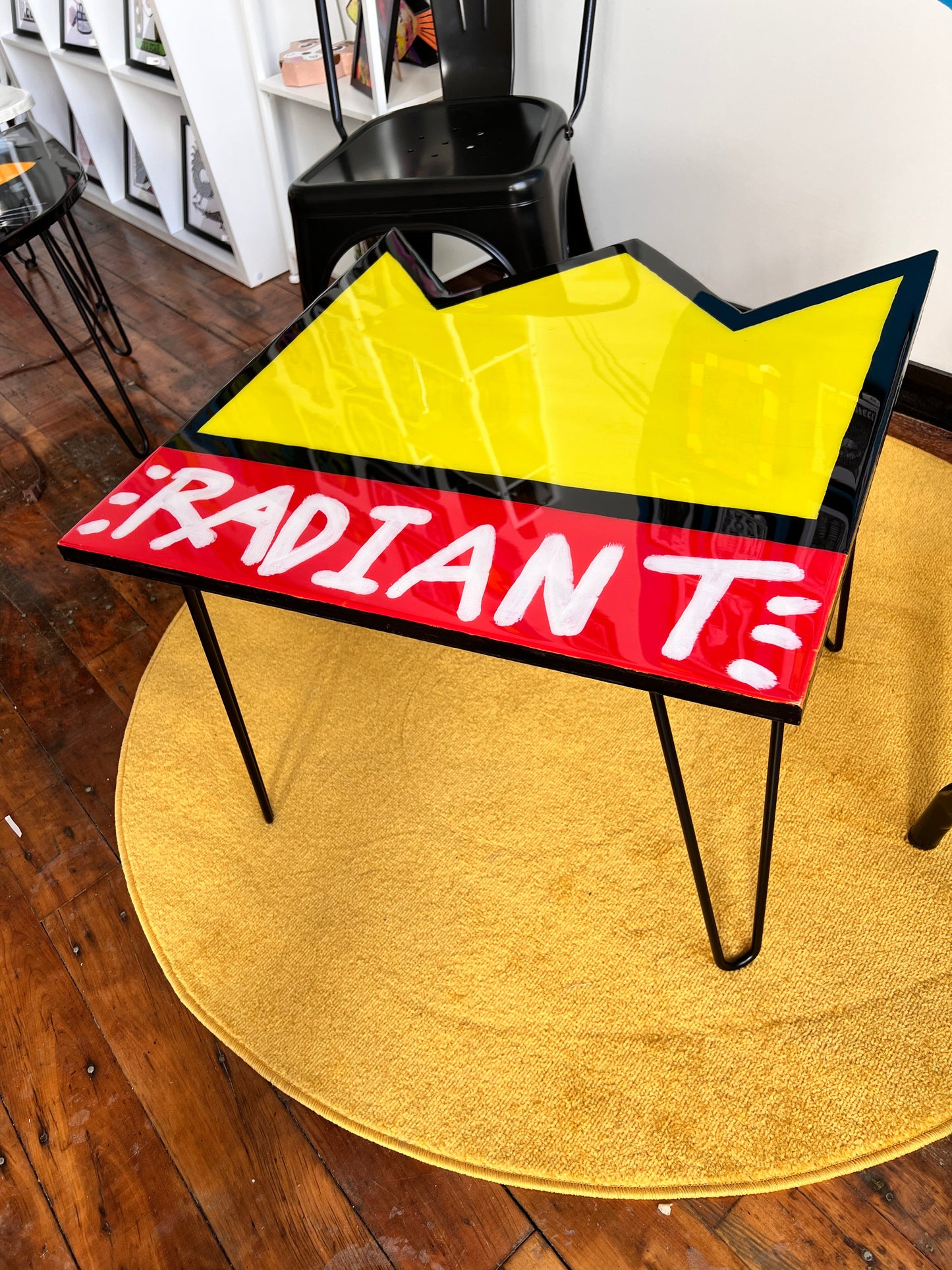 Basquiat Radiant Crown: Coffee Table: 24x24’’ with 16’’ legs - Furniture