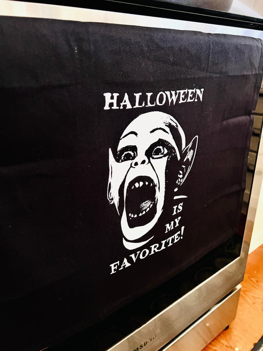 Bat Boy HALLOWEEN is my FAVORITE! - tea towel all cotton kitchen cooking baking food - Towel