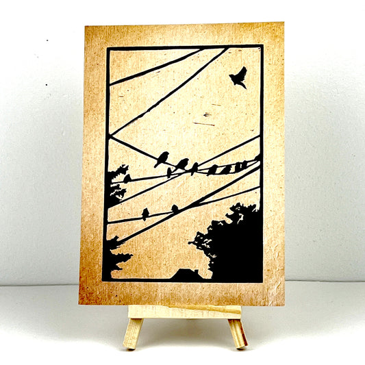 Birds on Wires (triptych) - Arts & Crafts