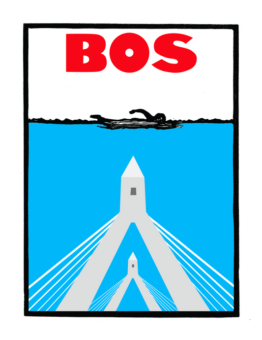 BOS ZAKIM BRIDGE - JAWS (8.5 x 11’’) color print - Arts & Crafts
