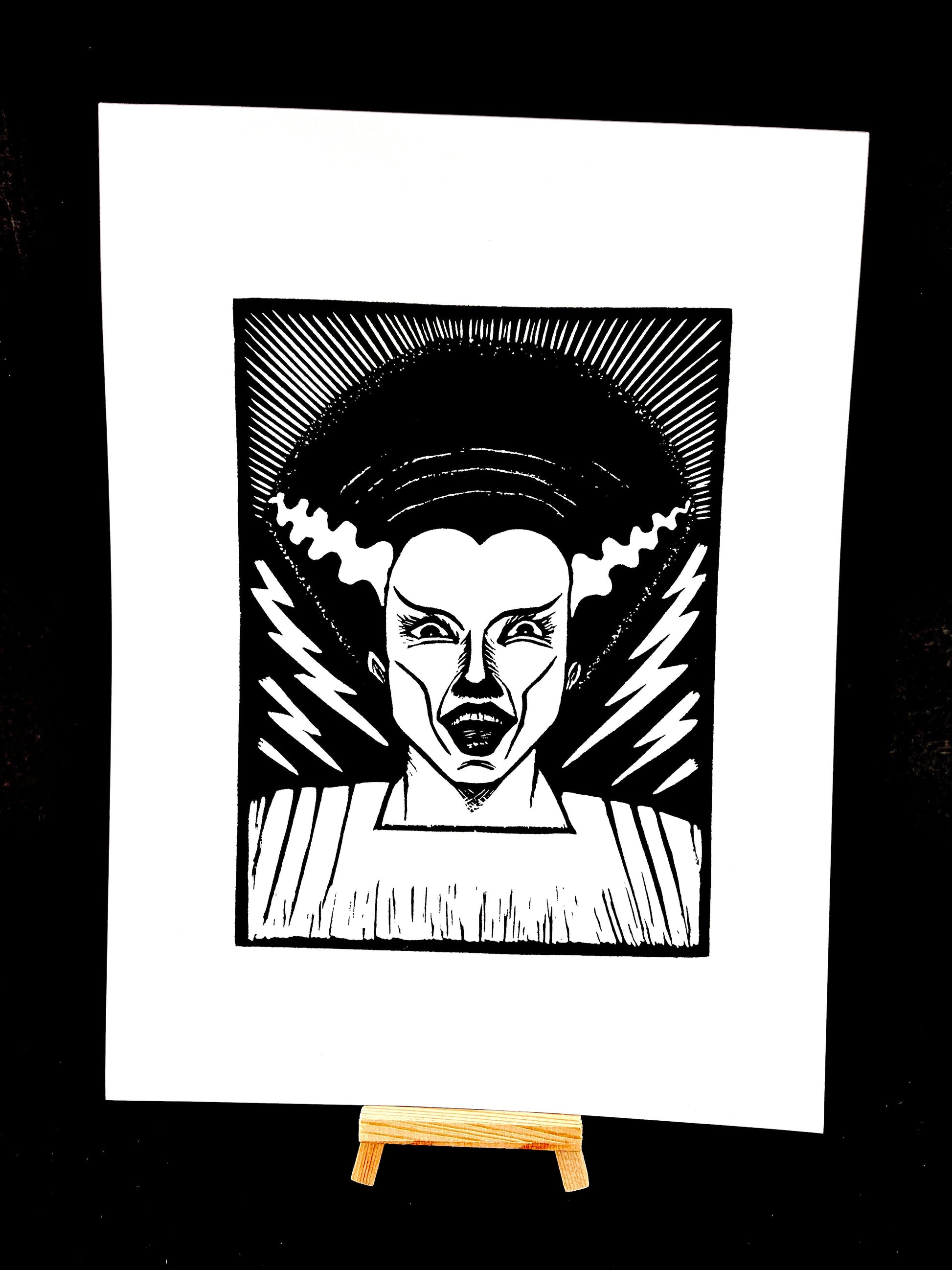 Bride of Frankenstein - Screen Print - Arts & Crafts