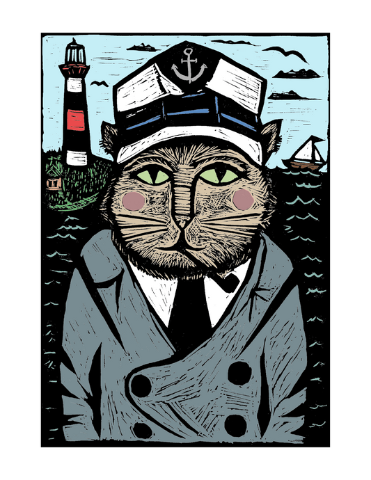 Cat Captain in Color - Ocean Life (8.5 x 11’’) color print - Prints