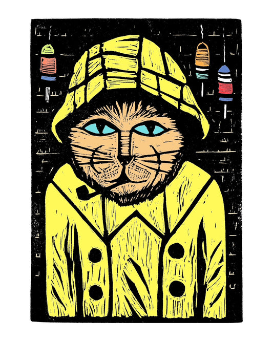 Cat Captain in Color - Rain Slicker (8.5 x 11’’) color print - Prints