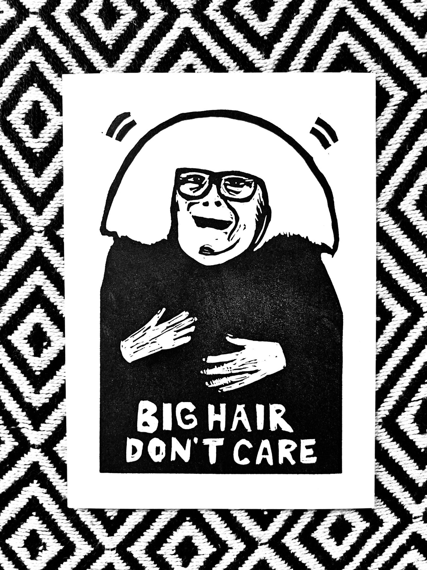 Danny Devito as Ongo Gablogian - BIG HAIR DON’T CARE:: block print - Prints