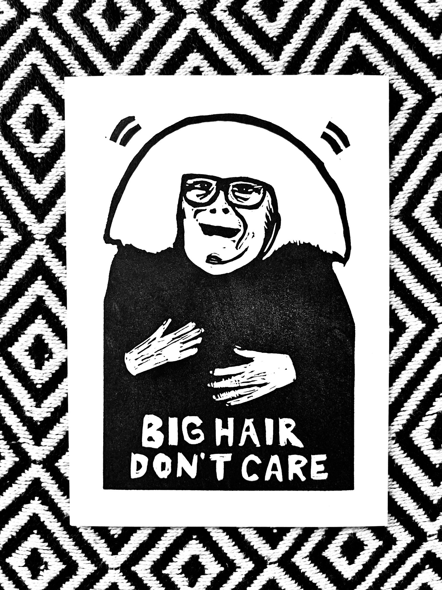 Danny Devito as Ongo Gablogian - BIG HAIR DON’T CARE:: block print - Prints
