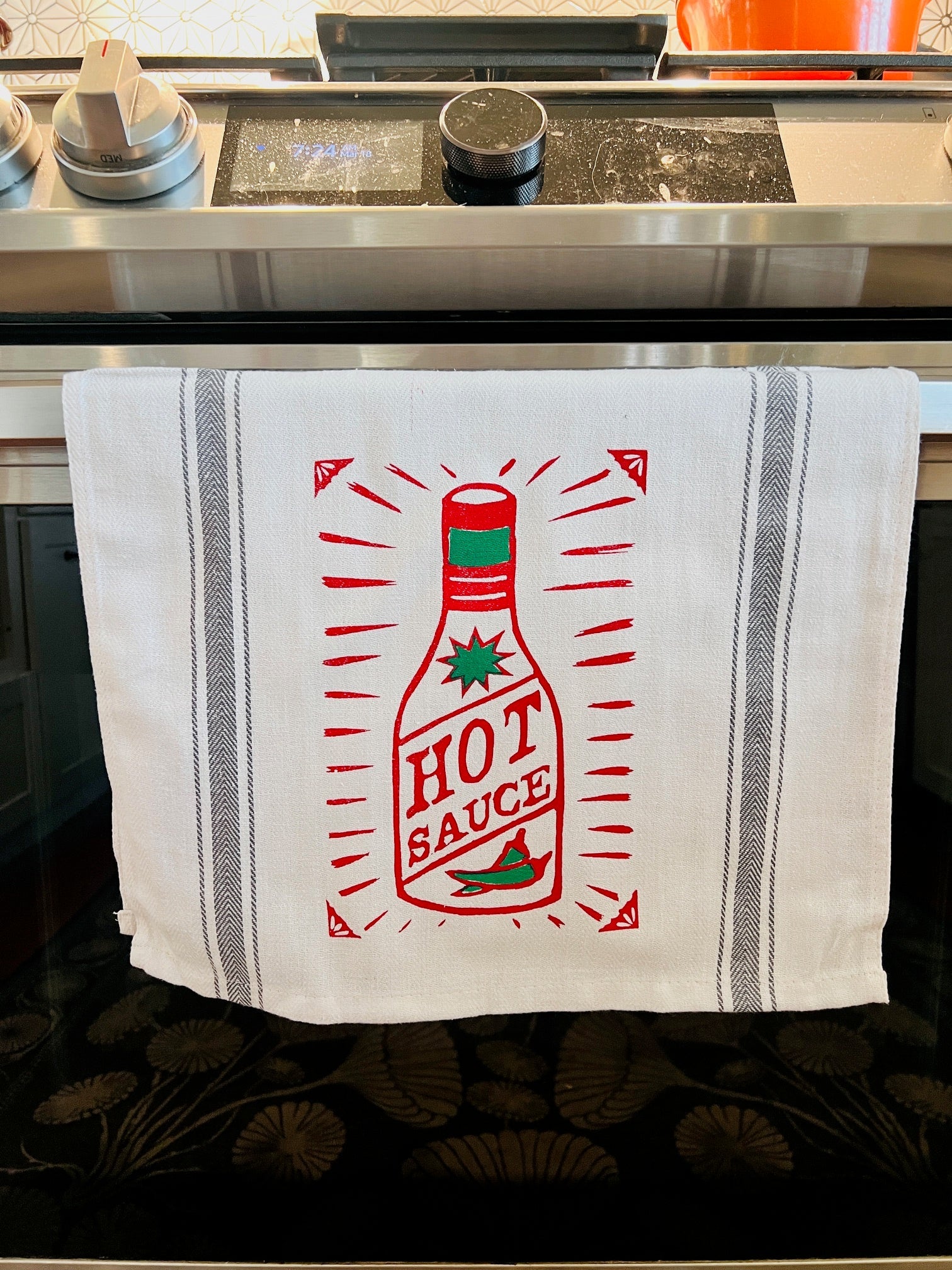 HOT SAUCE - tea towel all cotton kitchen cooking - Towel