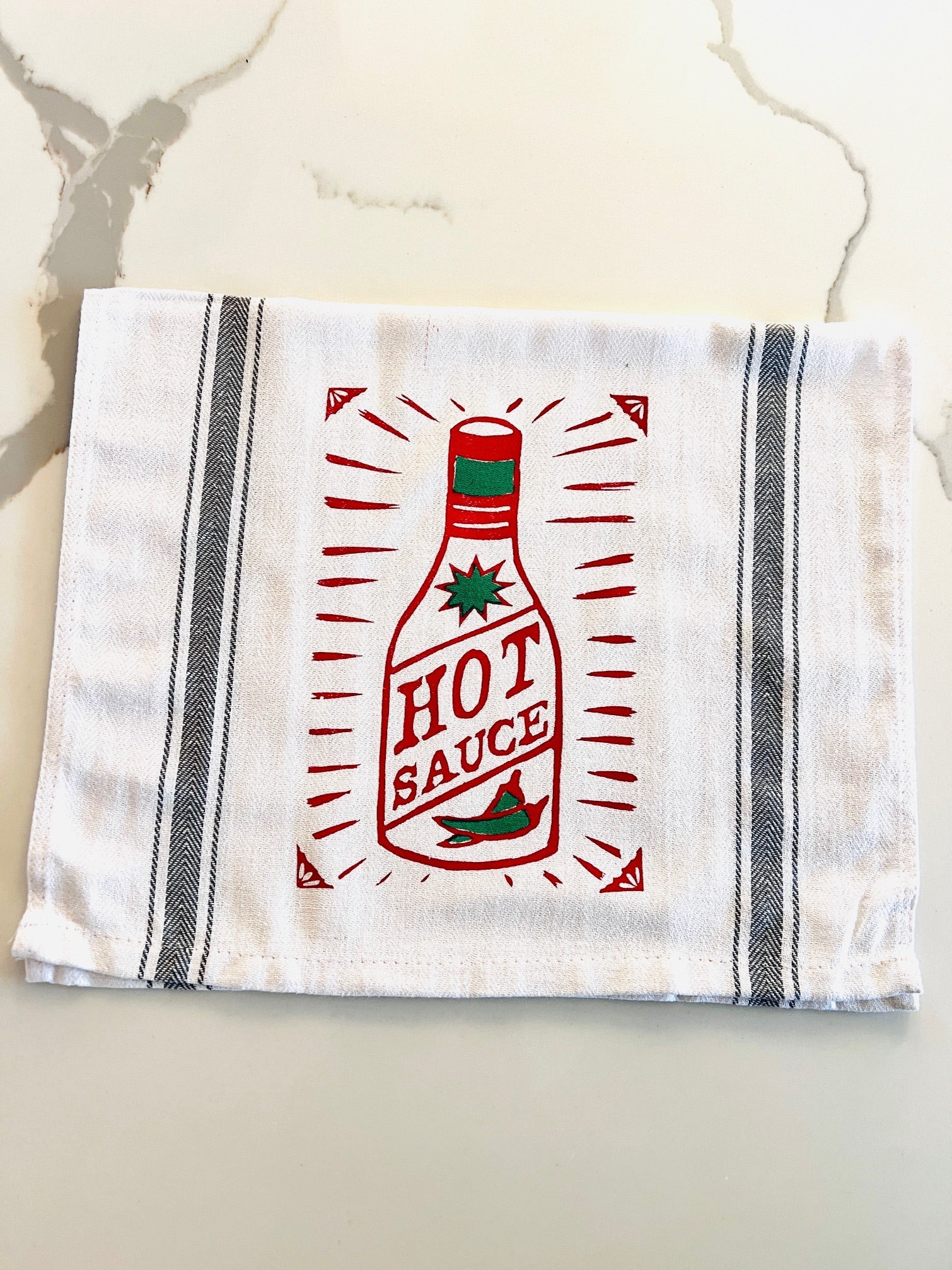 HOT SAUCE - tea towel all cotton kitchen cooking - Towel