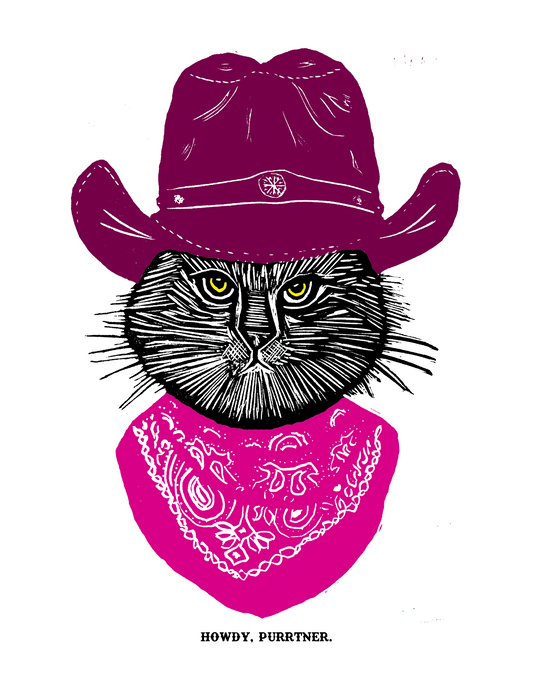 Howdy Purrtner (8.5 x 11’’) color print - Arts & Crafts