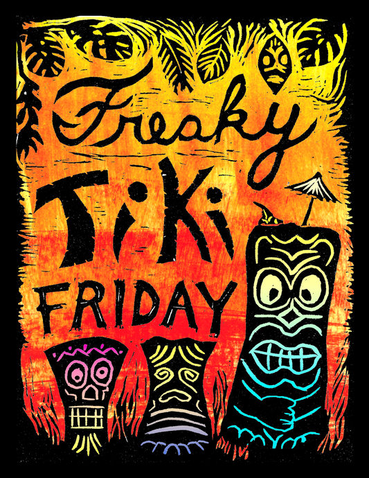 Freaky Tiki Friday (8.5 x 11") color print