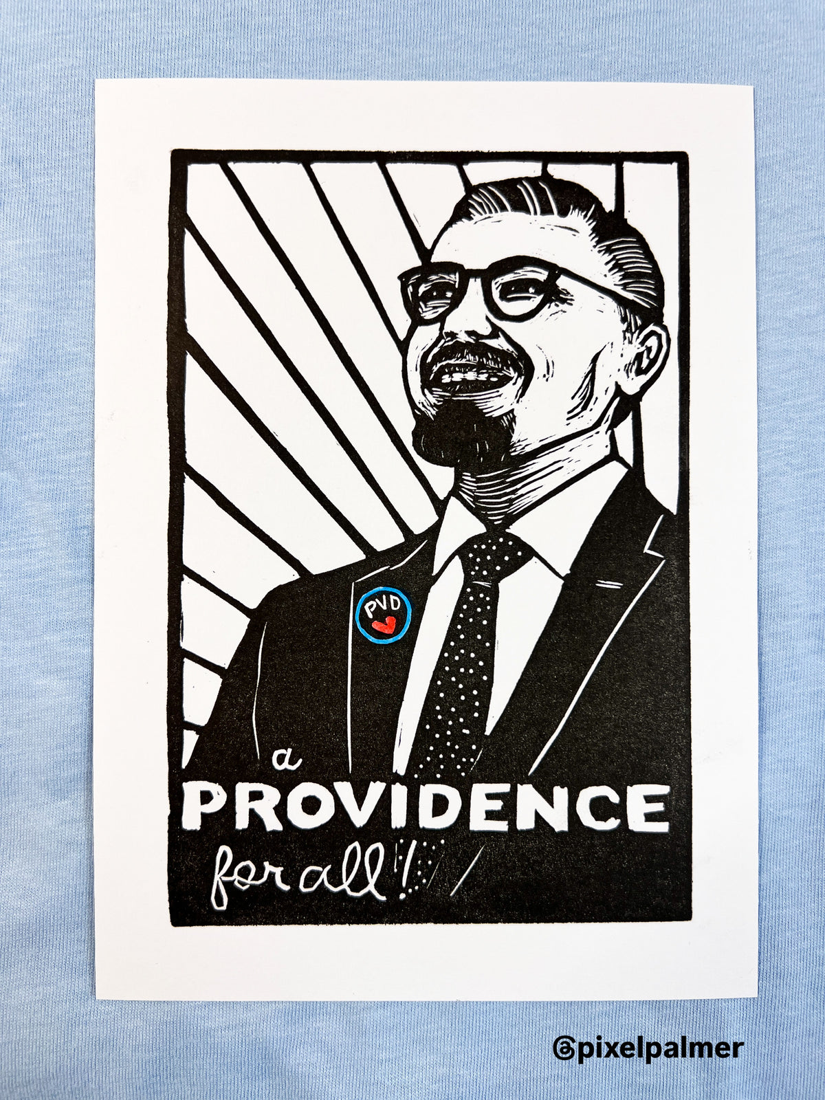PVD (HEART) LOVE pin-back button 2.25" round Providence Rhode Island