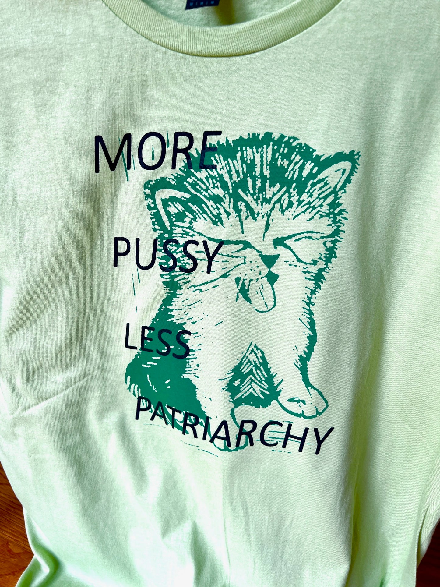MORE PUSSY LESS PATRIARCHY - tshirt tee cat cats resist protest