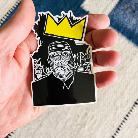 Jean-Michel Basquait 2.75 x 4’’ glossy vinyl sticker from Pixel Palmer - Prints