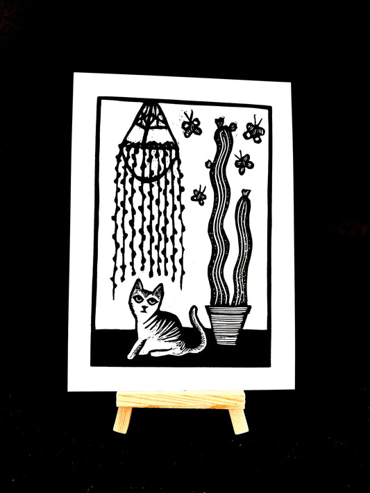 Kitty with Hanging Plant - PLANTZ Cat - Arts & Crafts