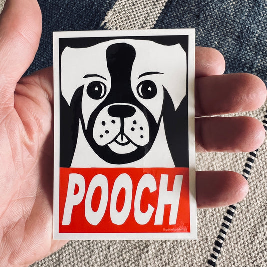 POOCH 2.75 x 4’’ glossy vinyl sticker from Pixel Palmer - Prints
