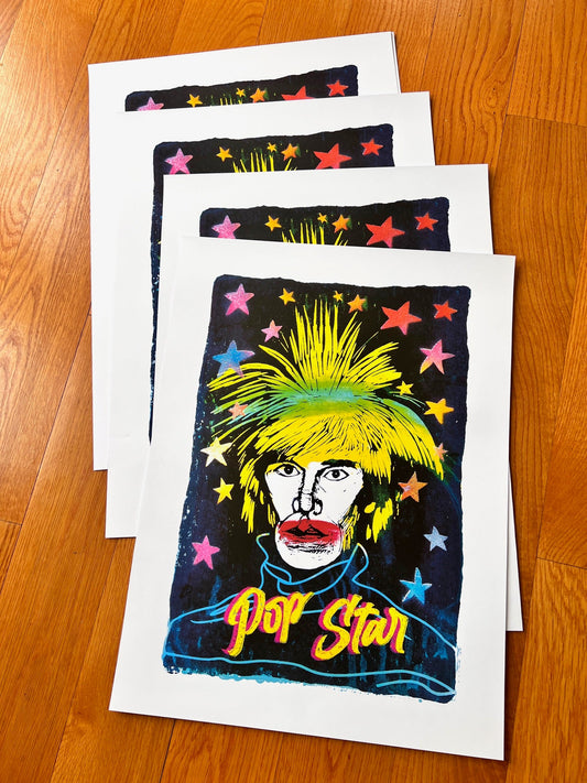 POP STAR: Reproduction of Original Andy Warhol: 18x24’’ Heavy Paper - PRINTS