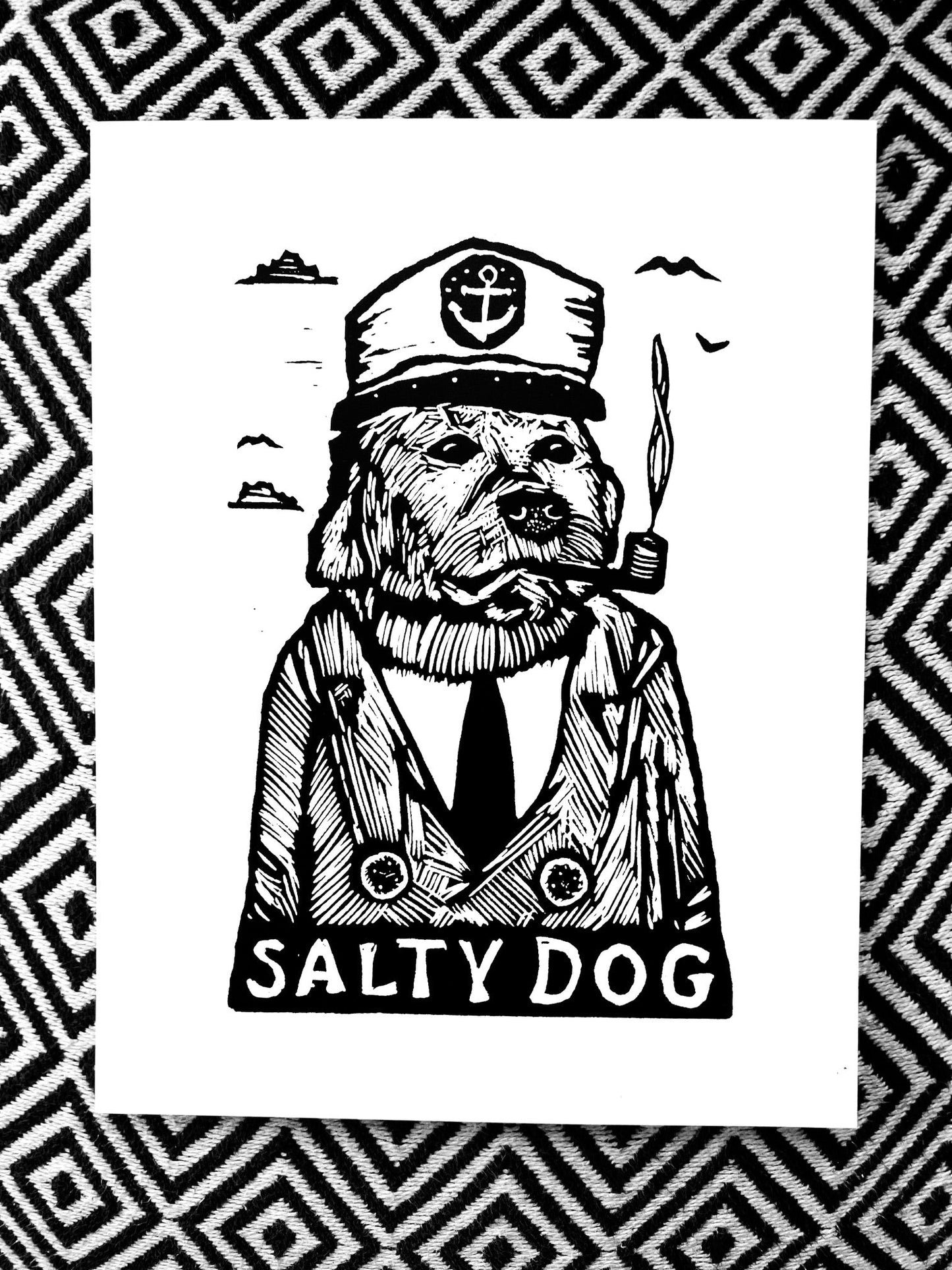 SALTY DOG Ready for Ruff Waters - screen print - Prints