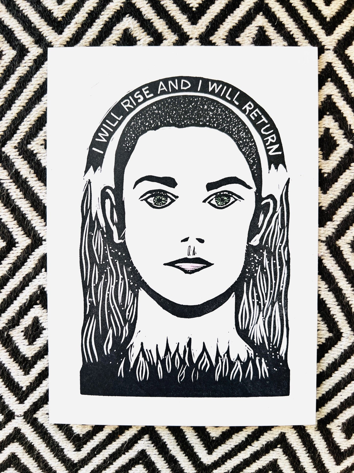 Sinead O’Connor I will rise and I will return:: block print music Ireland woman - Prints