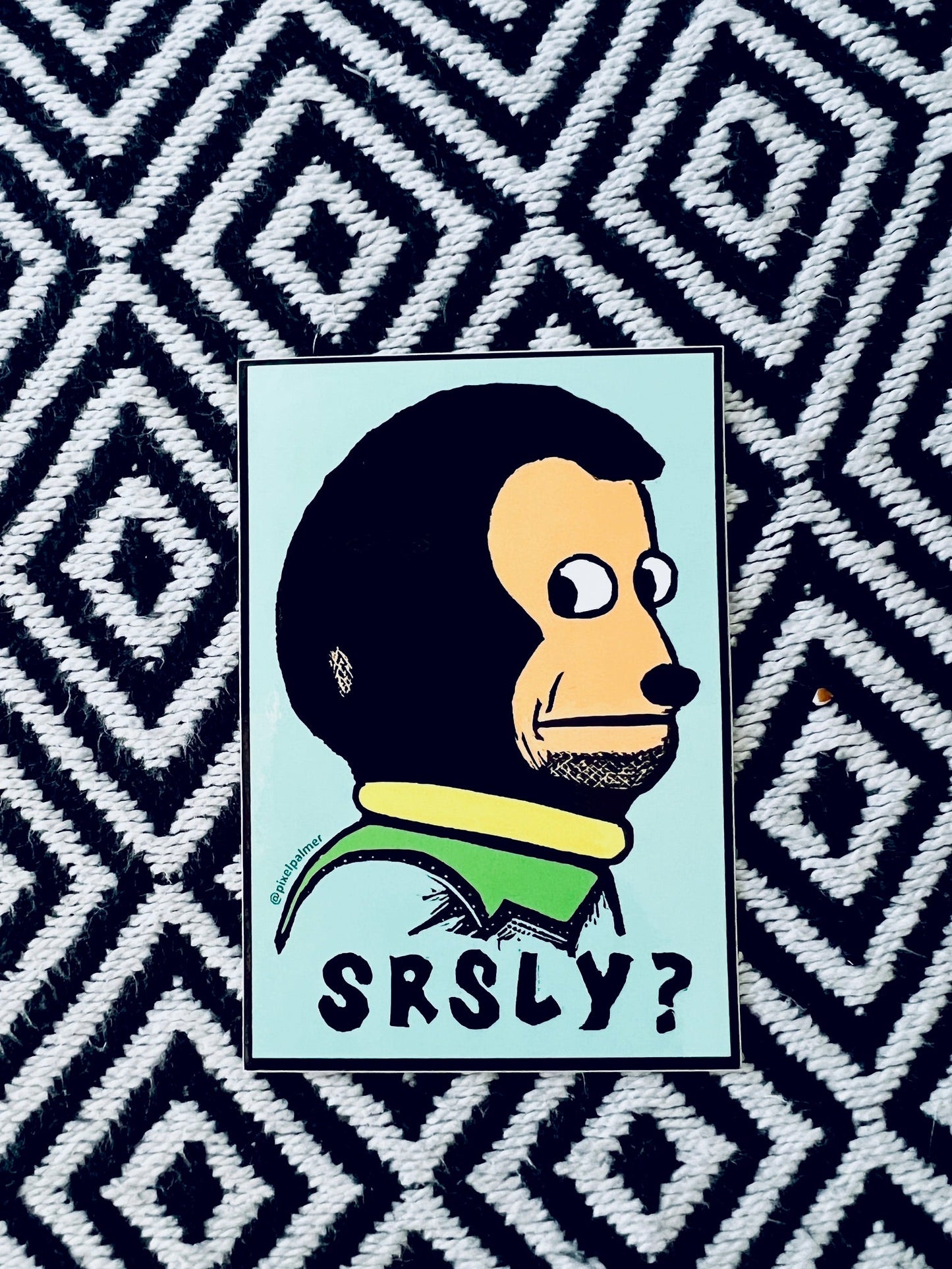 SRSLY? meme - glossy vinyl sticker from Pixel Palmer - Sticker