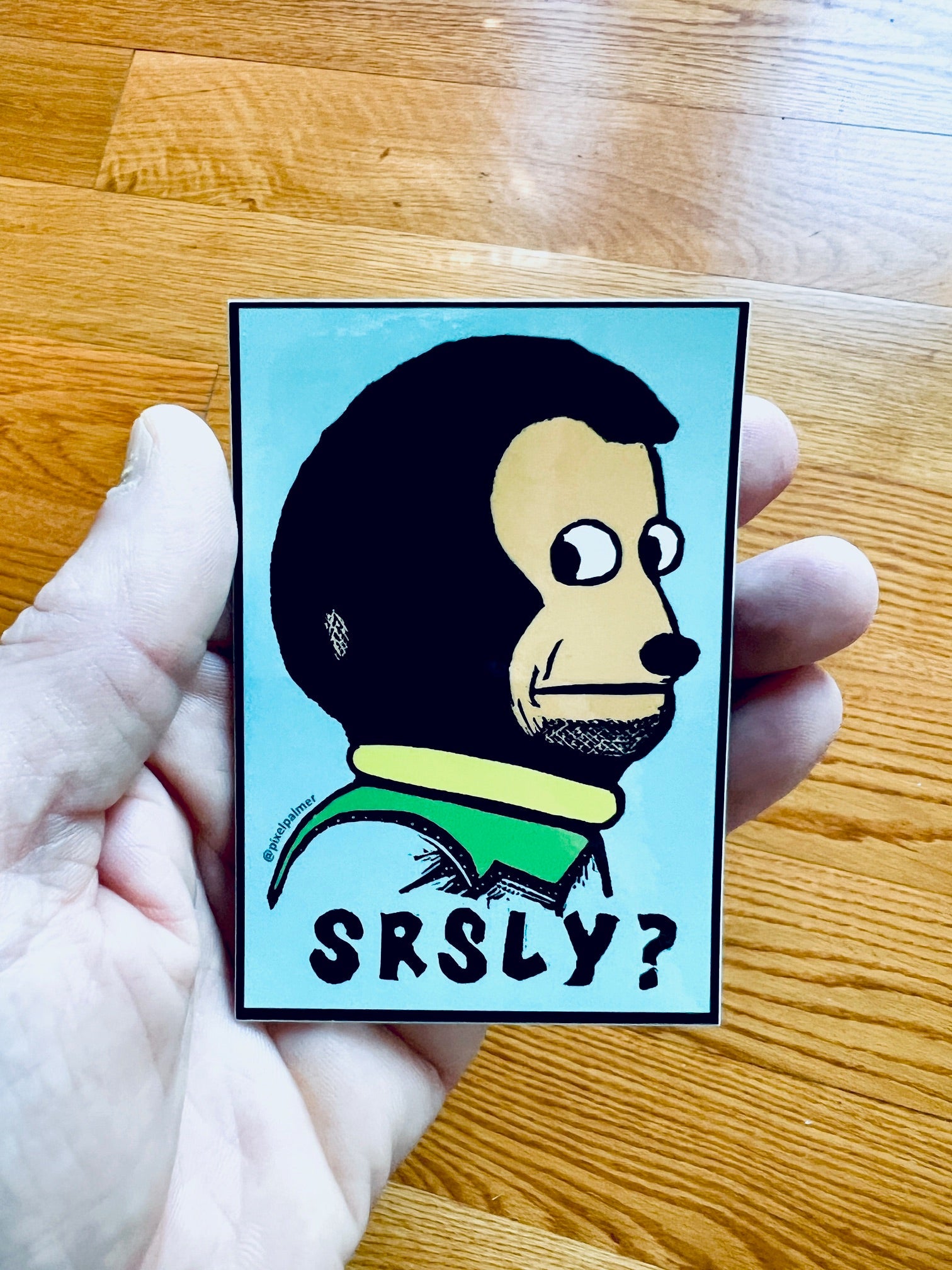 SRSLY? meme - glossy vinyl sticker from Pixel Palmer - Sticker
