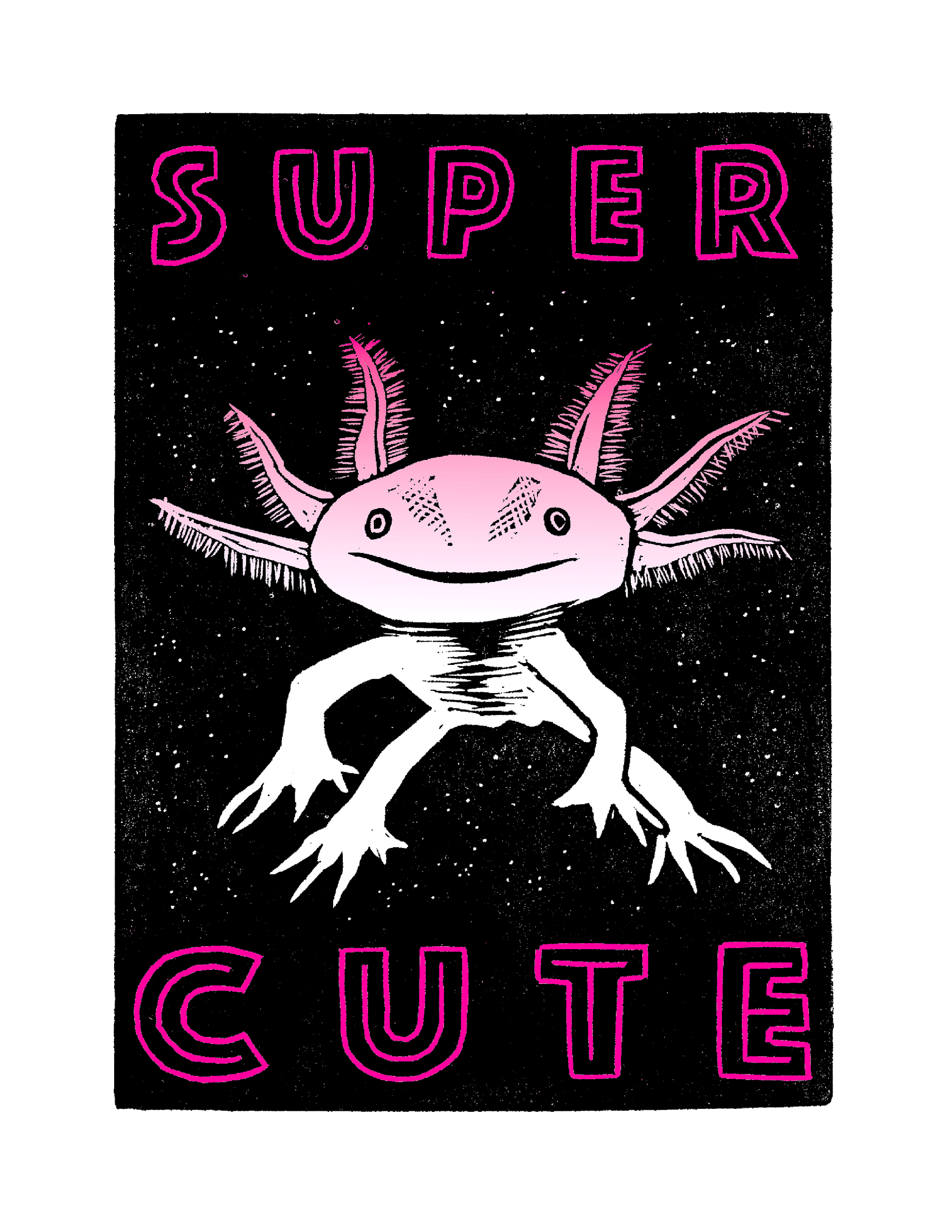 Super Cute / Axolotl (8.5 x 11’’) color print - Arts & Crafts