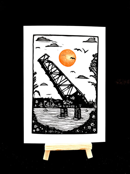 The Crook Point Bascule Bridge (Providence RI and Seekonk MA) Stuck-Up Bridge - Arts & Crafts