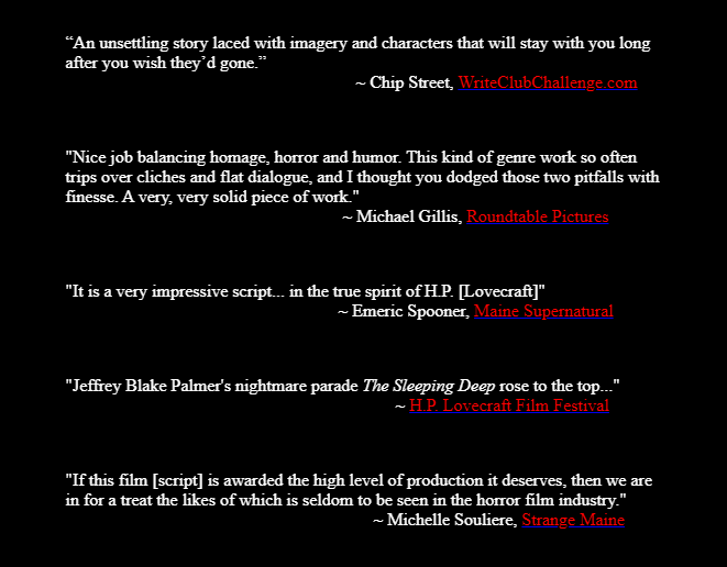 THE SLEEPING DEEP:: Award-Winning Fantasy Horror Feature Screenplay Spec - Screenplay