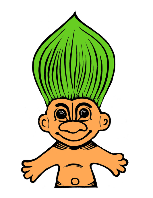 TROLL Green Hair (8.5 x 11’’) color print cute vintage doll - Prints