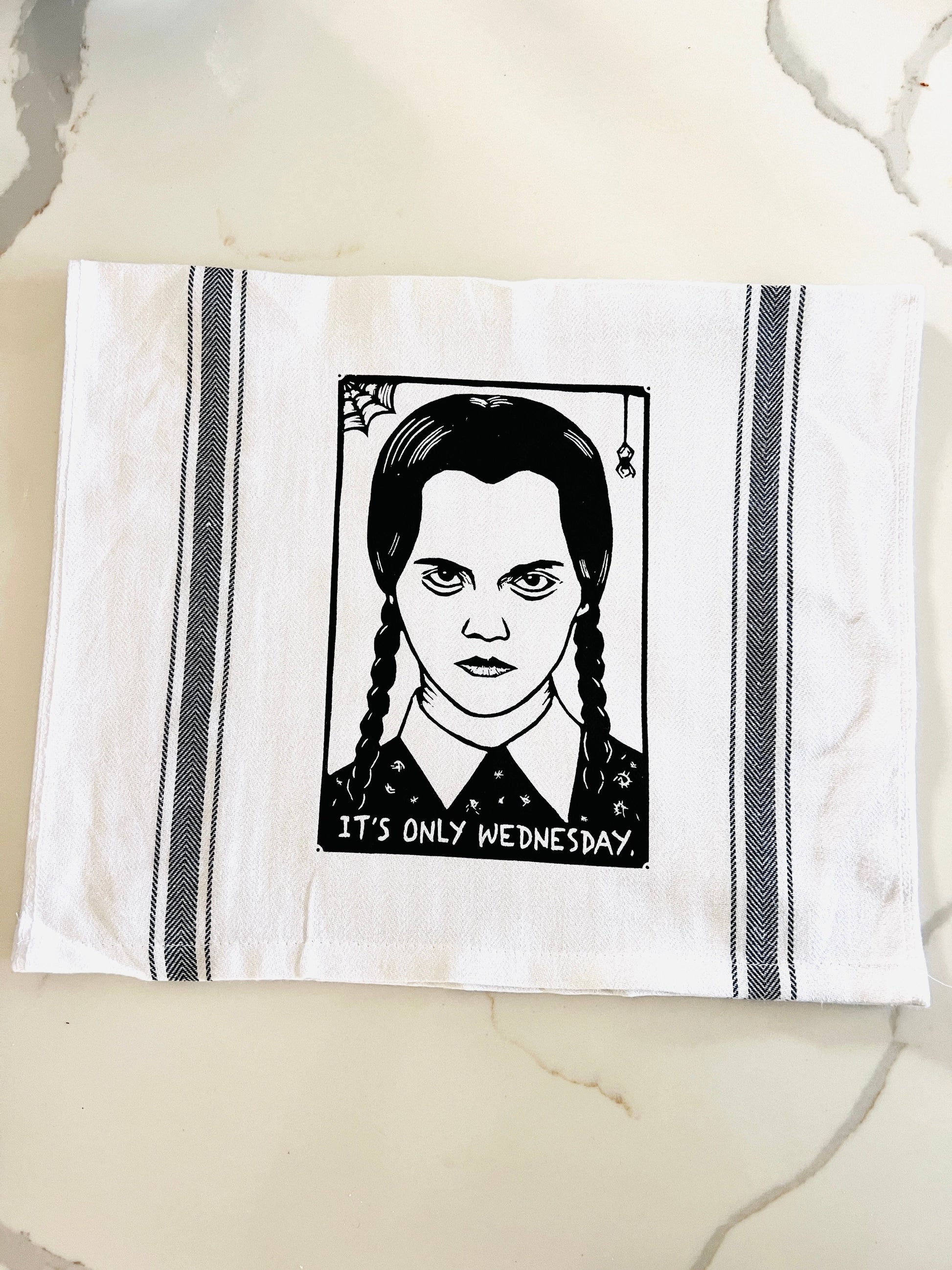 Wednesday Addams HALLOWEEN - tea towel all cotton kitchen cooking baking food - Towel