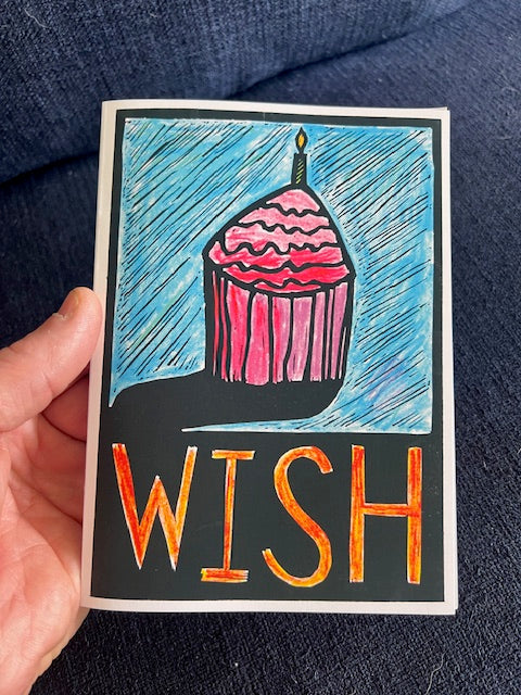WISH - Birthday Greeting Card w/ envelope blank inside 5x7’’ - Greeting Card
