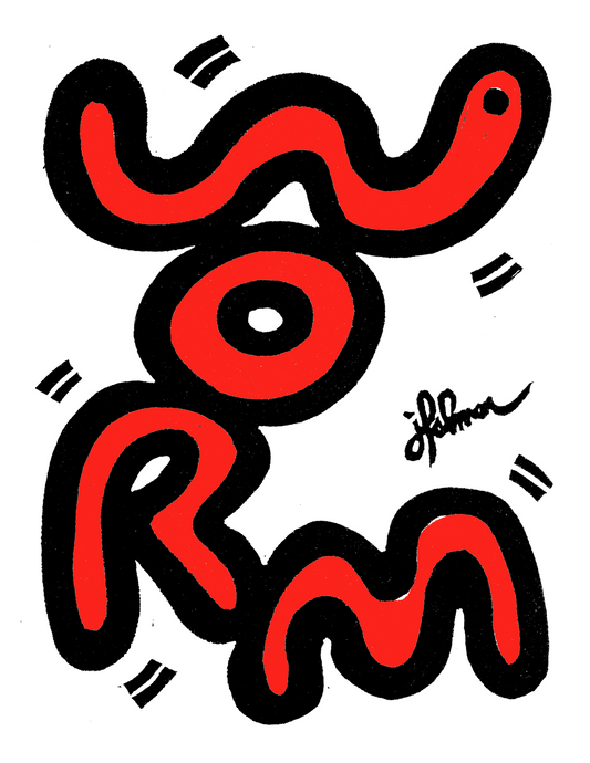 WORM Keith Haring style (8.5 x 11’’) color print - Arts & Crafts